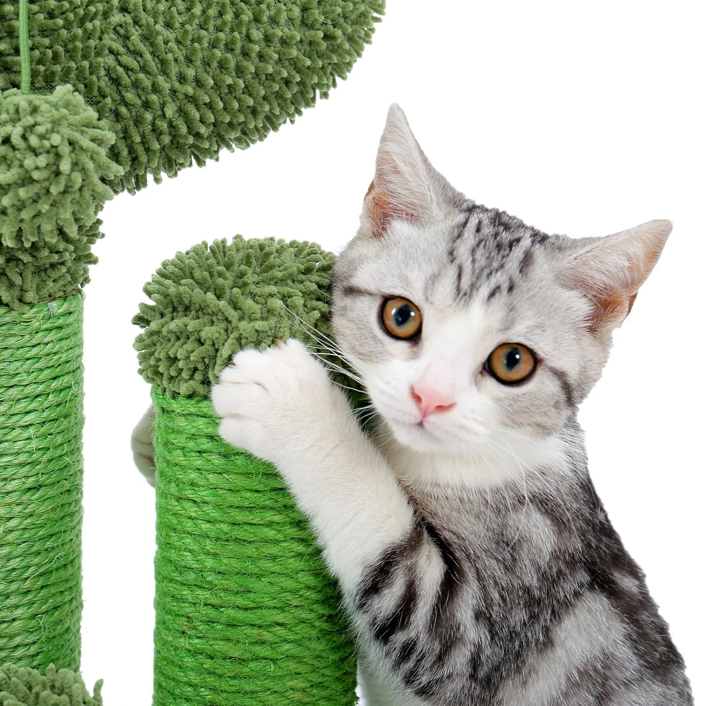 27" Cactus Cat Scratching Posts Sisal Cat Scratcher Green Large