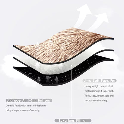 Dog Bed Pet Mat Pet Bed Washable Plush Pet Crate Bed for Dog Anti-Slip Pet Mat Bed for Cat Fluffy Comfy Pet Sleeping Mat